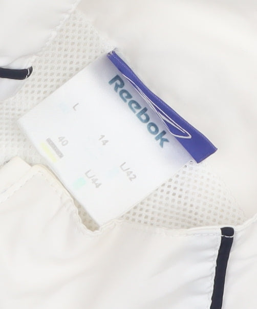 Reebok Women's White & Black UK 14 Track Jacket Full Zip