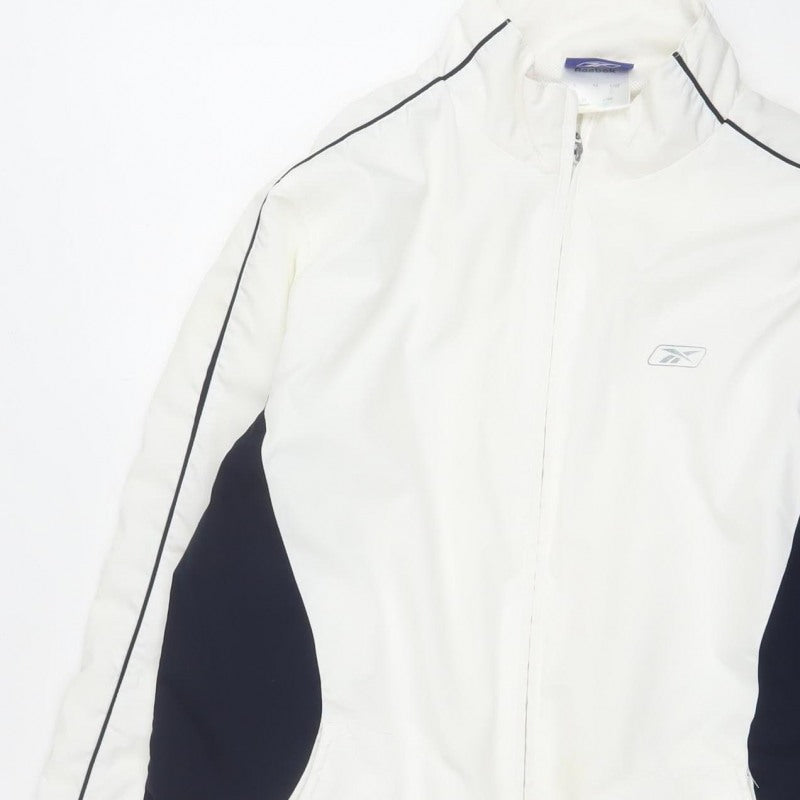 Reebok Women's White & Black UK 14 Track Jacket Full Zip