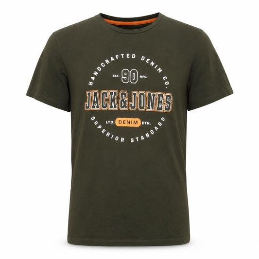 Jack & Jones Men’s Green L Graphic Logo Crew Neck T-Shirt