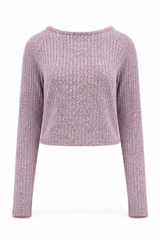 ASOS Design Women Pink Marl Knit Pullover Jumper UK 8 Long Sleeve