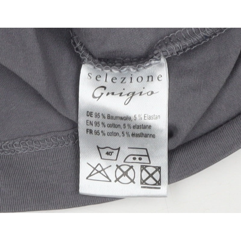 Selezione Grigio Women Grey L Roll Neck Stretch Cotton Basic Top