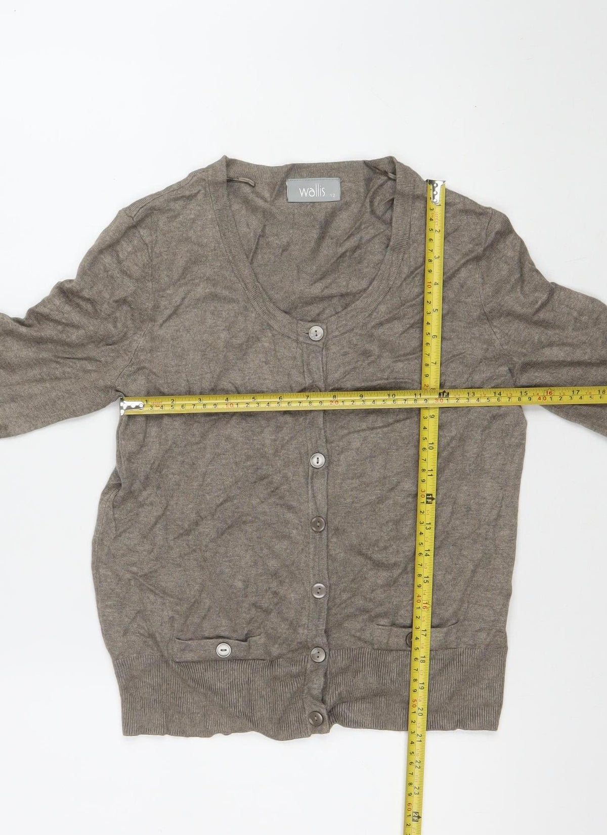 Wallis Women’s Brown V-Neck Button Cardigan Size 12