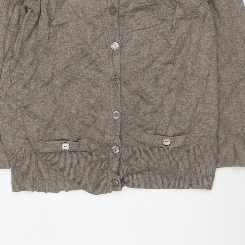 Wallis Women’s Brown V-Neck Button Cardigan Size 12