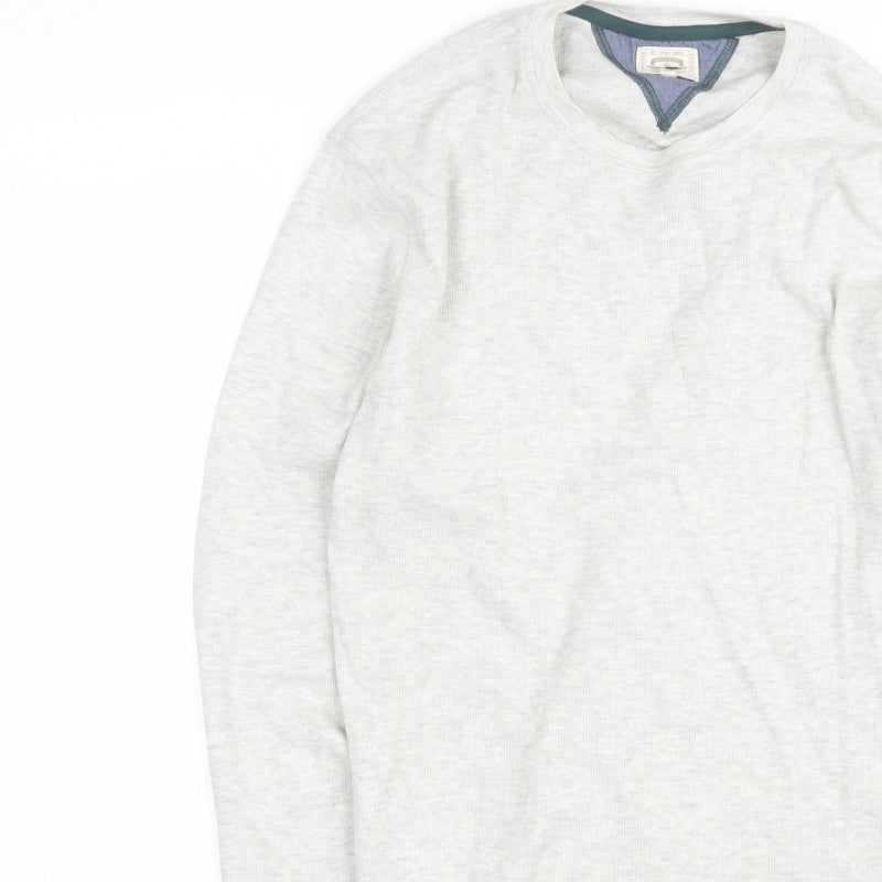 White Stuff Men’s Beige Oatmeal Long Sleeve Crew Neck Jersey Top M