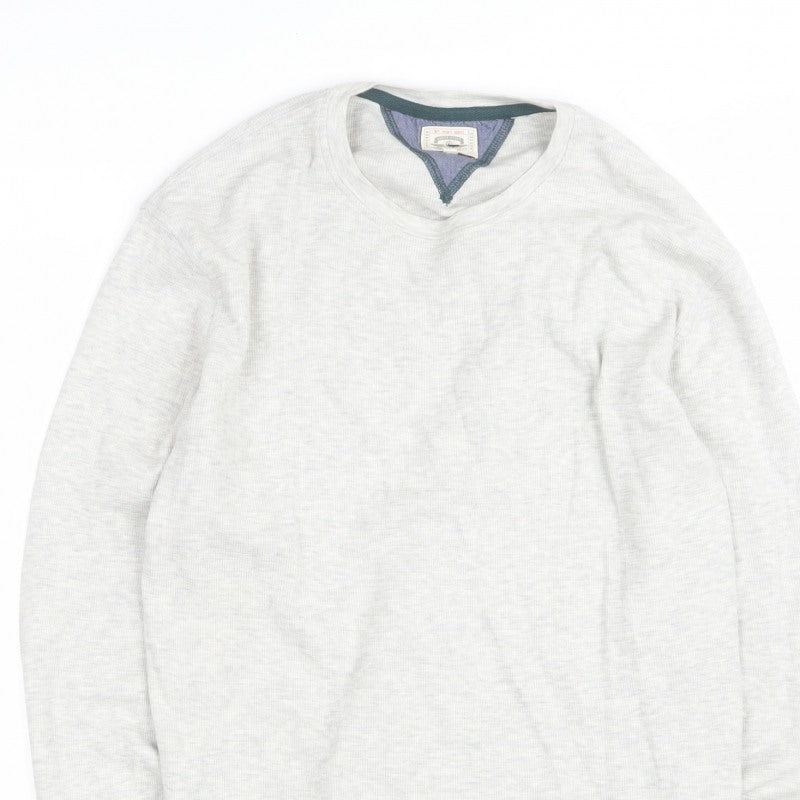 White Stuff Men’s Beige Oatmeal Long Sleeve Crew Neck Jersey Top M