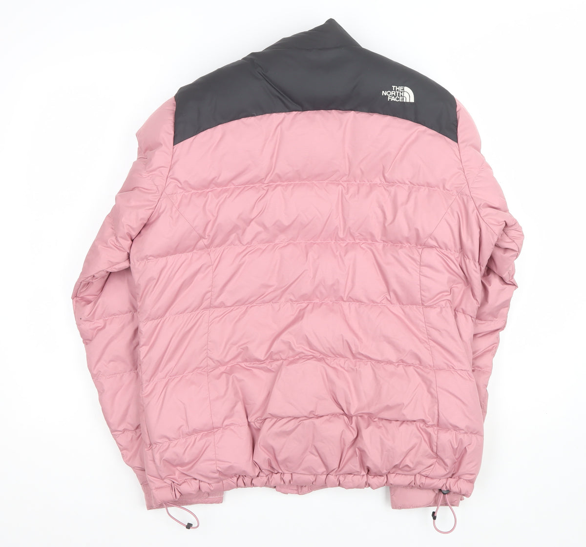 The North Face Womens Pink Black L Goose Down Puffer Jacket