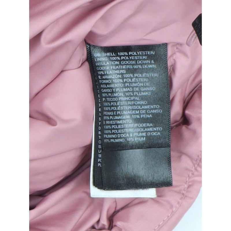 The North Face Womens Pink Black L Goose Down Puffer Jacket