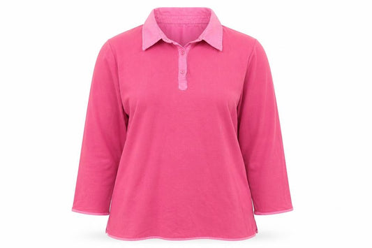 Hawkshead Women’s Pink Size 14 Long Sleeve Cotton Stretch Polo Top
