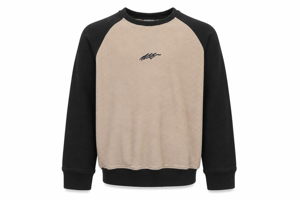 Next Boys Beige Black 10 Years Pullover Sweatshirt Logo Colourblock