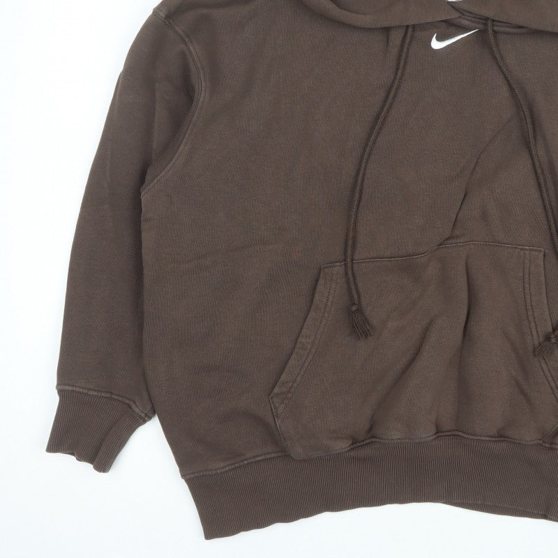 Nike Women’s Brown Logo Pullover Fleece Hoodie Size M