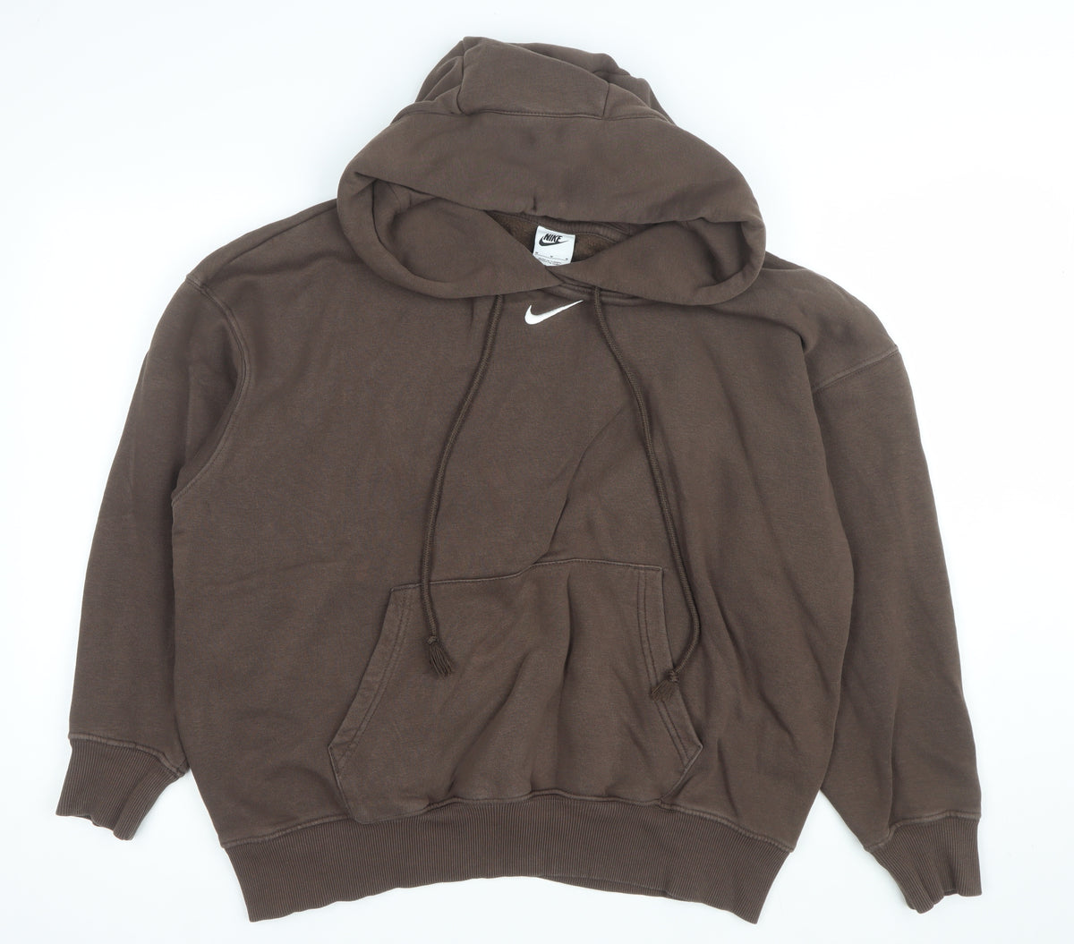 Nike Women’s Brown Logo Pullover Fleece Hoodie Size M