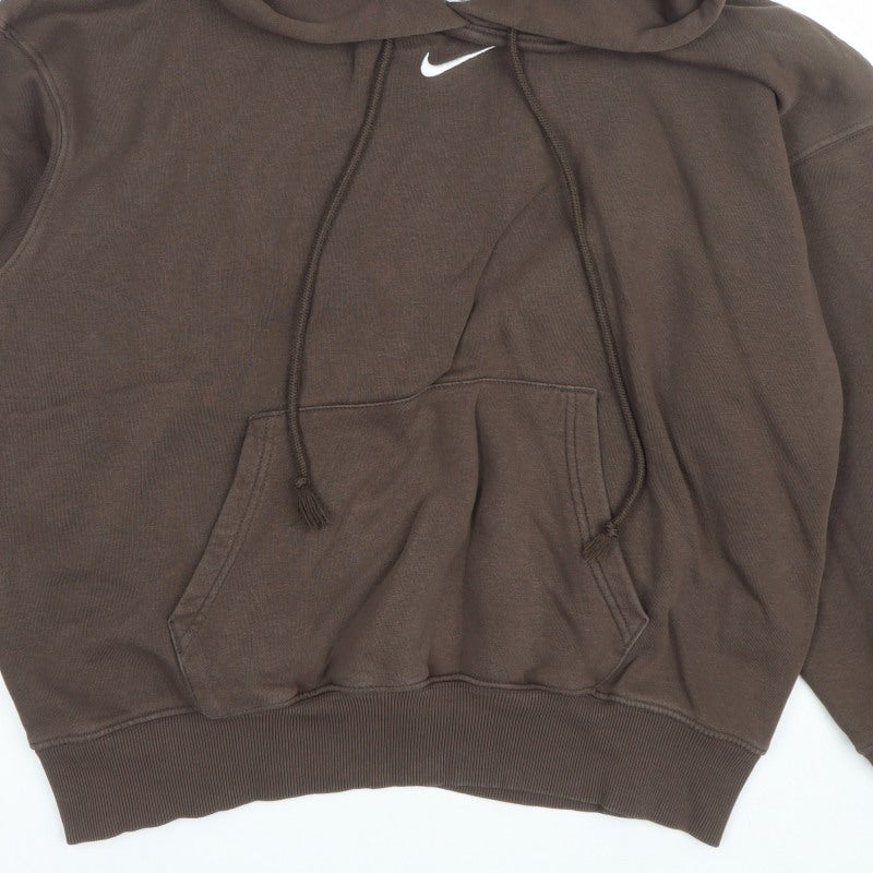 Nike Women’s Brown Logo Pullover Fleece Hoodie Size M