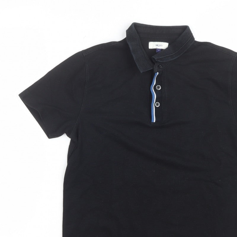 G2000 Man Black S Short Sleeve Cotton Blend Contrast Trim Polo