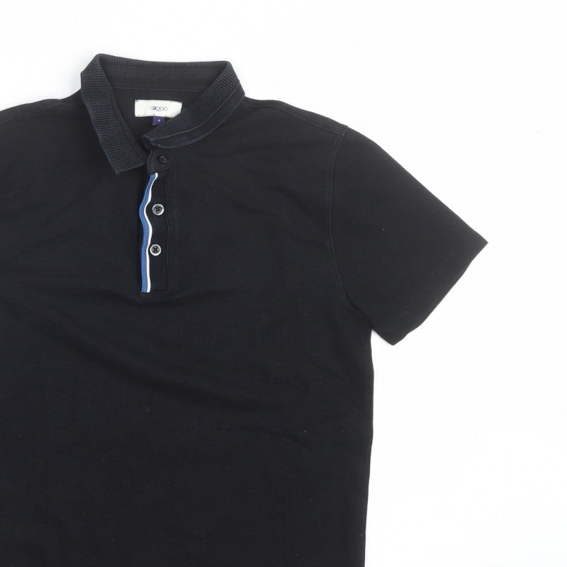 G2000 Man Black S Short Sleeve Cotton Blend Contrast Trim Polo