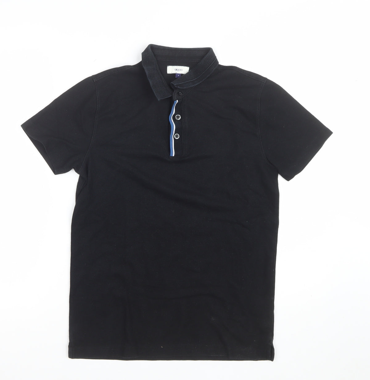 G2000 Man Black S Short Sleeve Cotton Blend Contrast Trim Polo