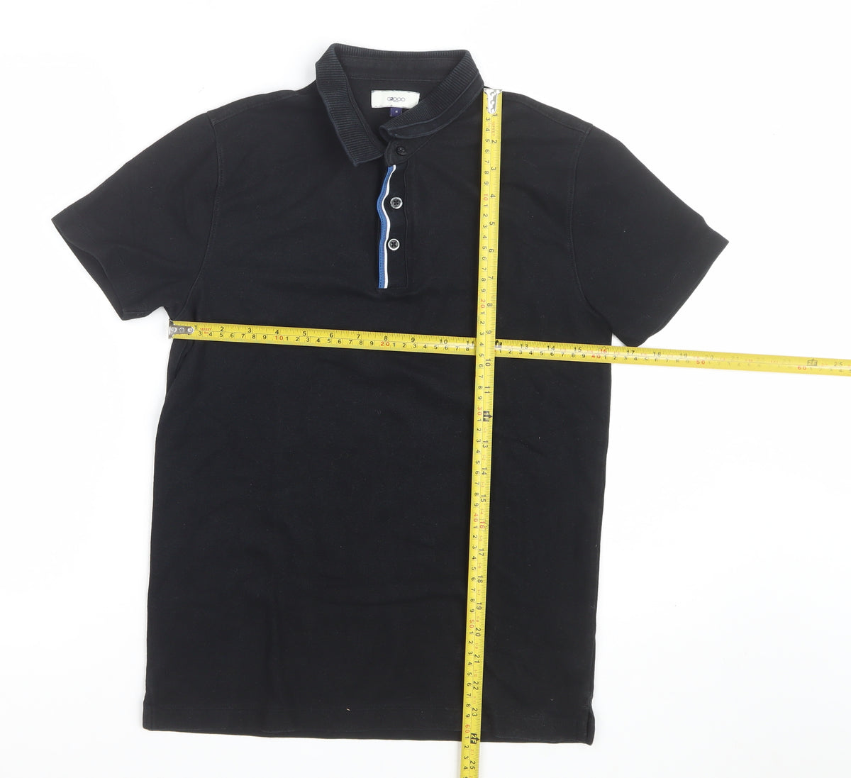 G2000 Man Black S Short Sleeve Cotton Blend Contrast Trim Polo