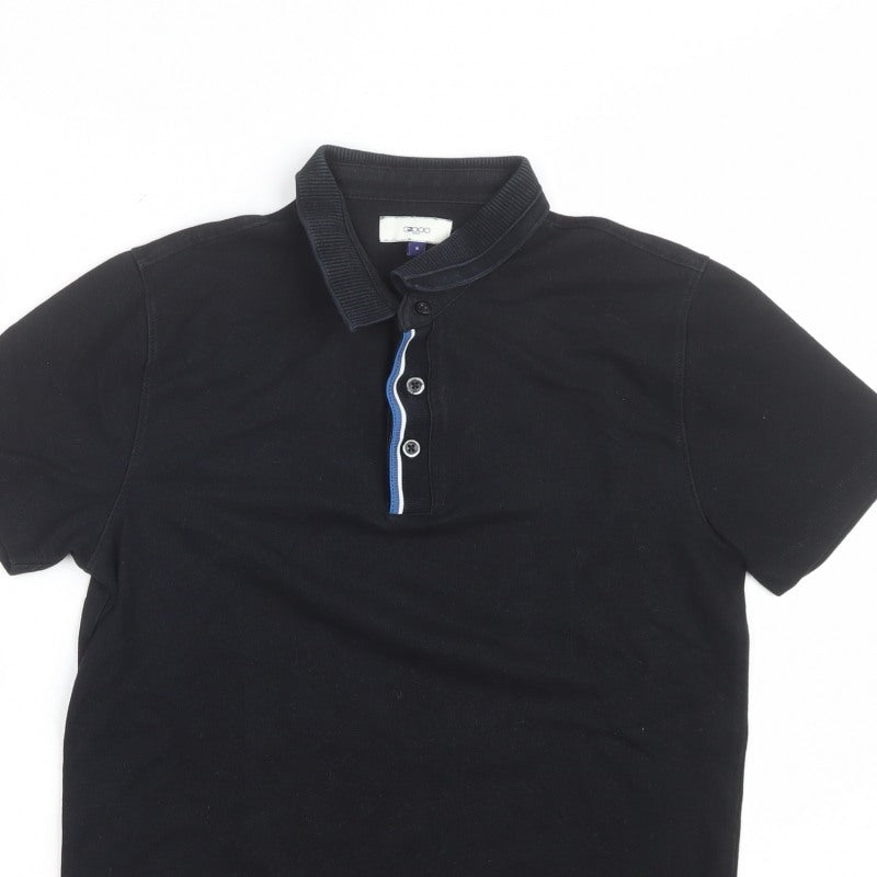 G2000 Man Black S Short Sleeve Cotton Blend Contrast Trim Polo