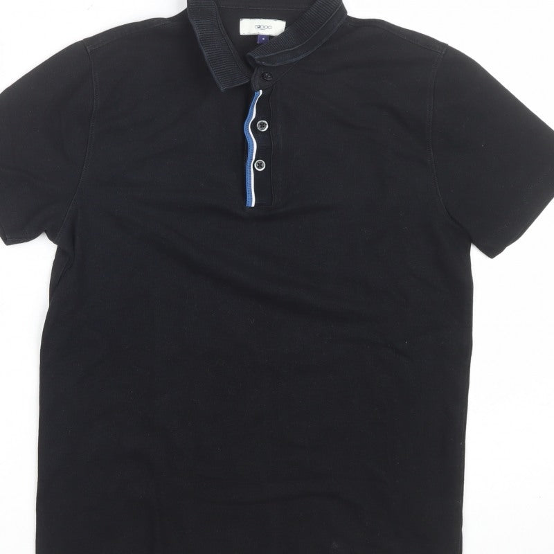 G2000 Man Black S Short Sleeve Cotton Blend Contrast Trim Polo