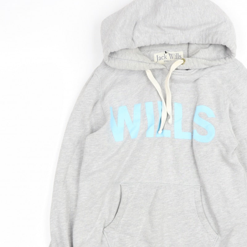 Jack Wills Women’s Grey Size 12 Pullover Hoodie Logo Graphic