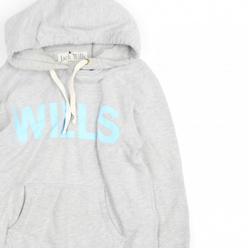 Jack Wills Women’s Grey Size 12 Pullover Hoodie Logo Graphic