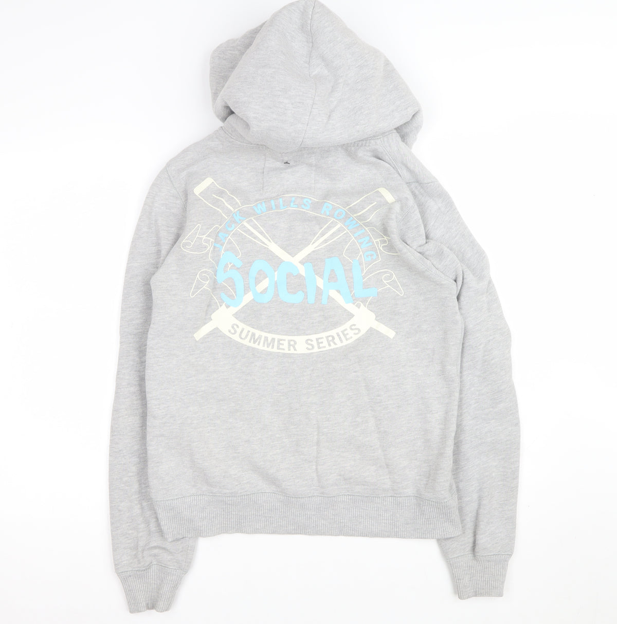 Jack Wills Women’s Grey Size 12 Pullover Hoodie Logo Graphic