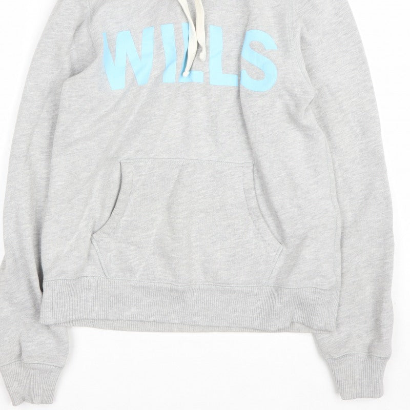 Jack Wills Women’s Grey Size 12 Pullover Hoodie Logo Graphic