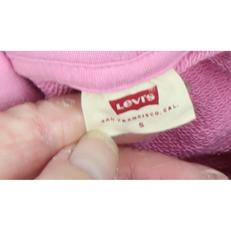 Levi's Girls Pink S Pullover Hoodie Logo Kangaroo Pocket Cotton