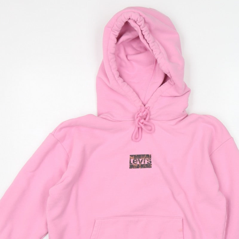 Levi's Girls Pink S Pullover Hoodie Logo Kangaroo Pocket Cotton