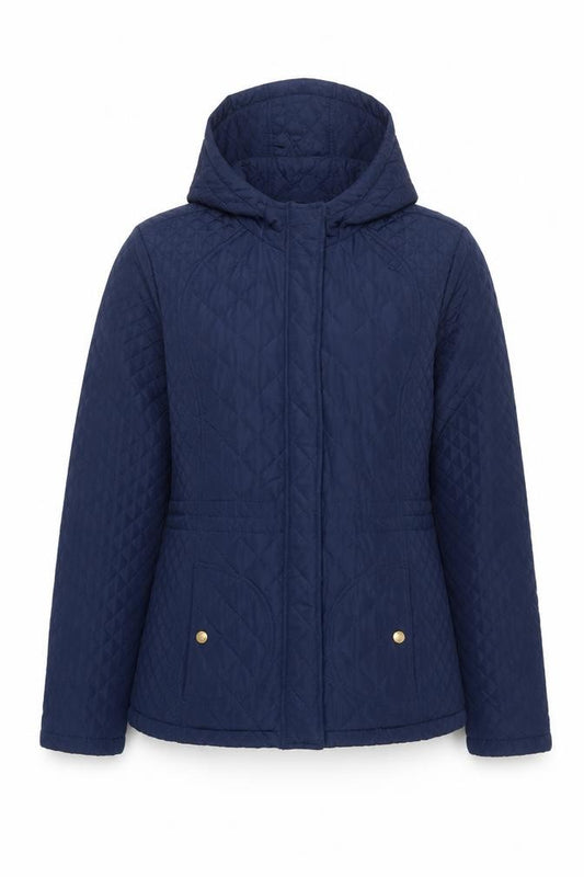Cambridge Dry Goods Women’s Blue L Quilted Hooded Puffer Jacket