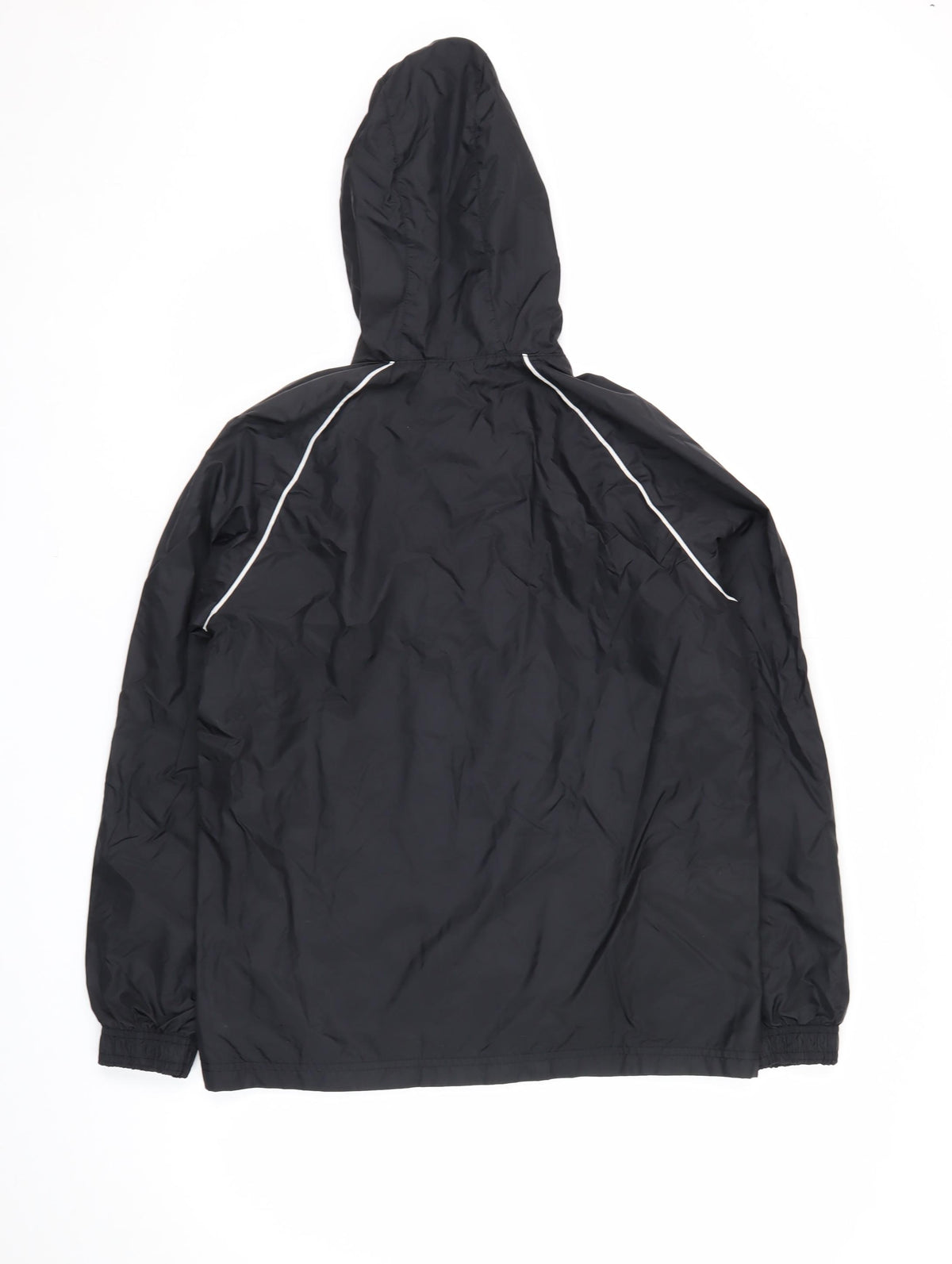 adidas Boys Black 11-12 Years Hooded Windbreaker Jacket Mesh Lined
