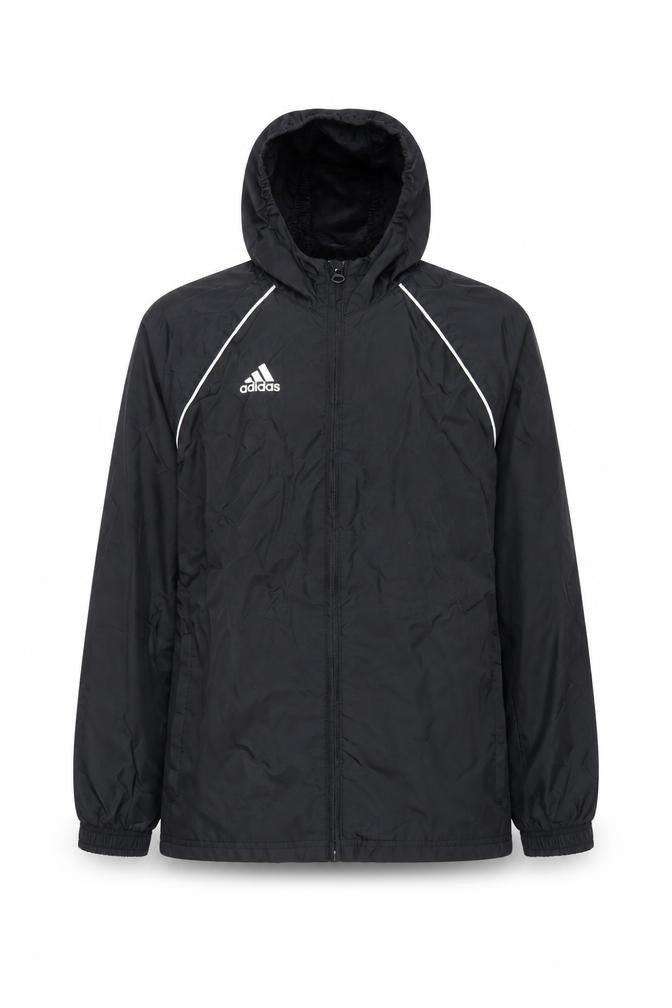 adidas Boys Black 11-12 Years Hooded Windbreaker Jacket Mesh Lined