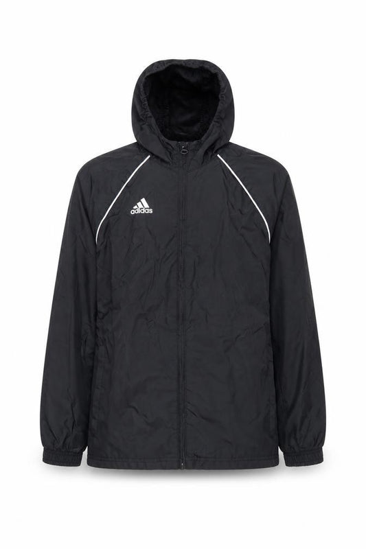 adidas Boys Black 11-12 Years Hooded Windbreaker Jacket Mesh Lined
