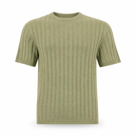ASOS Design Men Green M Rib Knit Short Sleeve Crew Neck Jumper