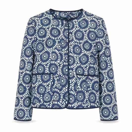 Roman Petite Women’s Blue Floral Padded Jacket UK 8 Collarless