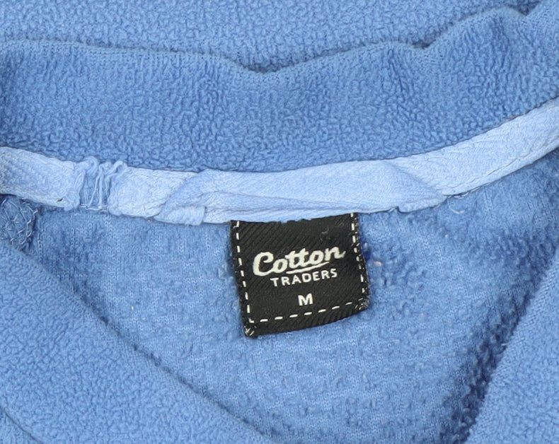 Cotton Traders Men’s Blue M Fleece Mock Neck Pullover Sweatshirt