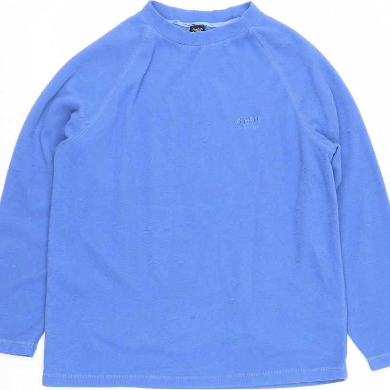 Cotton Traders Men’s Blue M Fleece Mock Neck Pullover Sweatshirt