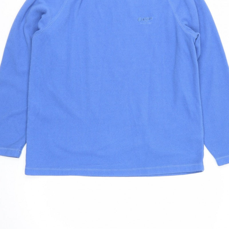 Cotton Traders Men’s Blue M Fleece Mock Neck Pullover Sweatshirt