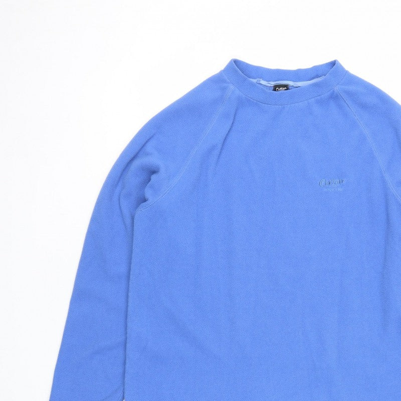 Cotton Traders Men’s Blue M Fleece Mock Neck Pullover Sweatshirt