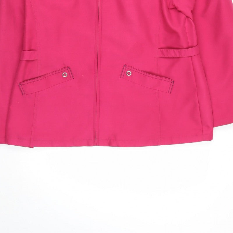 EWM Women's Pink Size 16 Basic Jacket Collared Full Zip