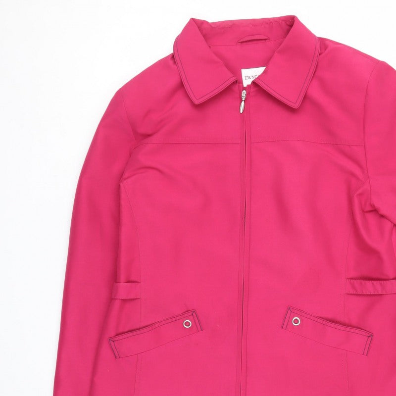 EWM Women's Pink Size 16 Basic Jacket Collared Full Zip