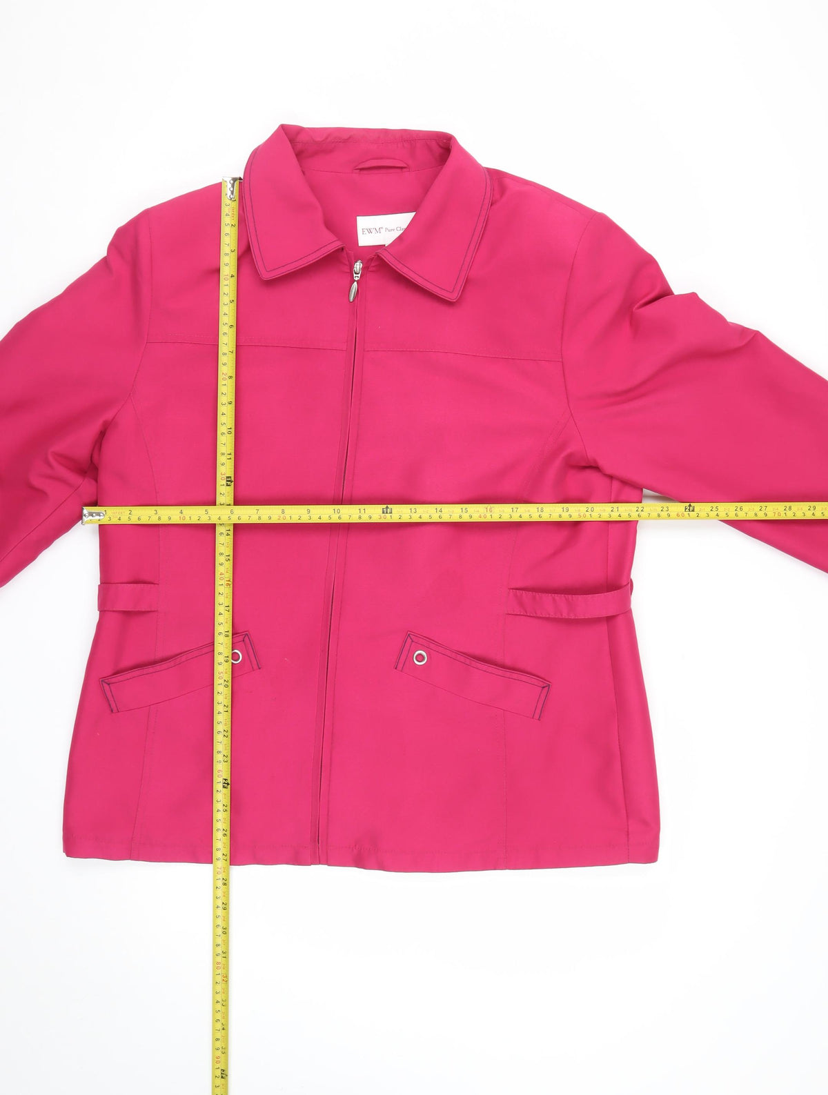 EWM Women's Pink Size 16 Basic Jacket Collared Full Zip