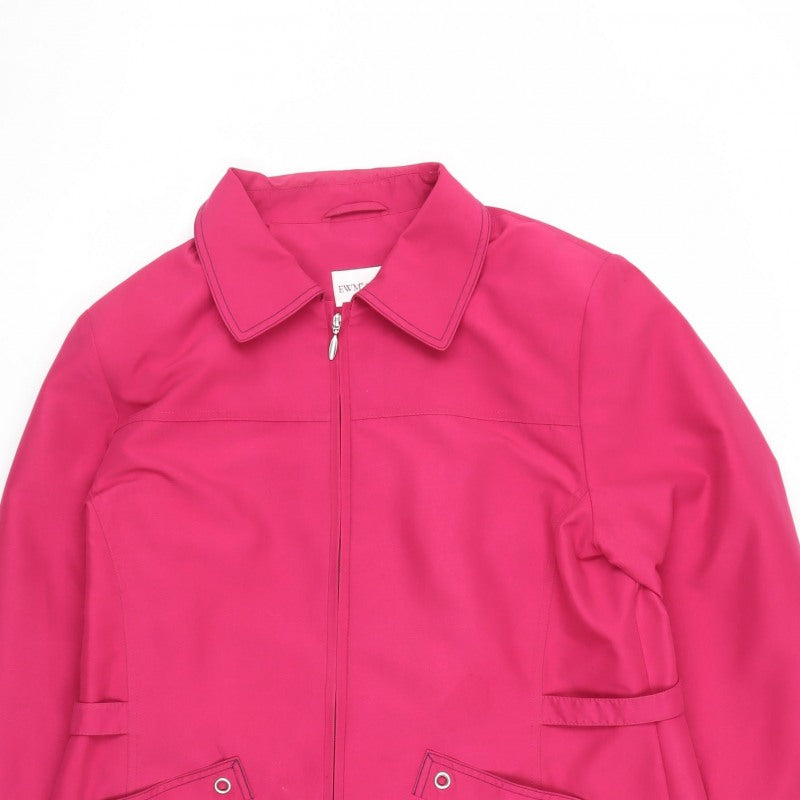 EWM Women's Pink Size 16 Basic Jacket Collared Full Zip