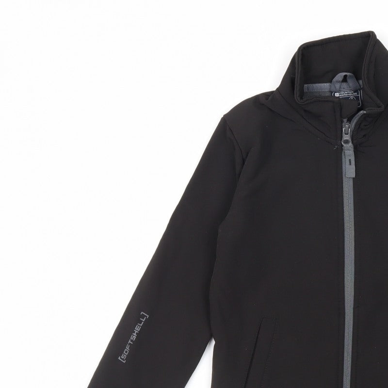 Mountain Warehouse Boys Black 5-6 Years Softshell Water Resistant Jacket