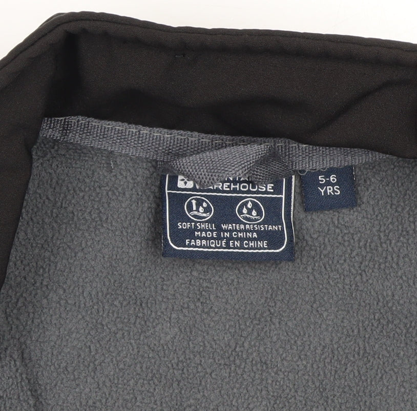 Mountain Warehouse Boys Black 5-6 Years Softshell Water Resistant Jacket
