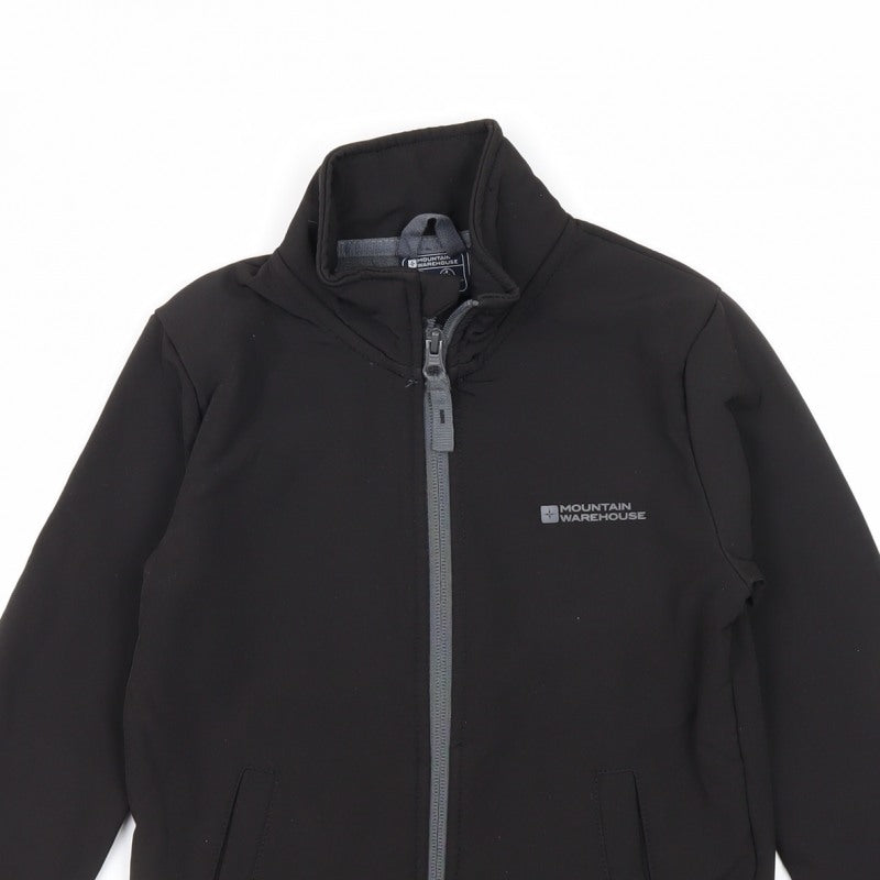 Mountain Warehouse Boys Black 5-6 Years Softshell Water Resistant Jacket