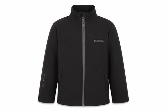 Mountain Warehouse Boys Black 5-6 Years Softshell Water Resistant Jacket