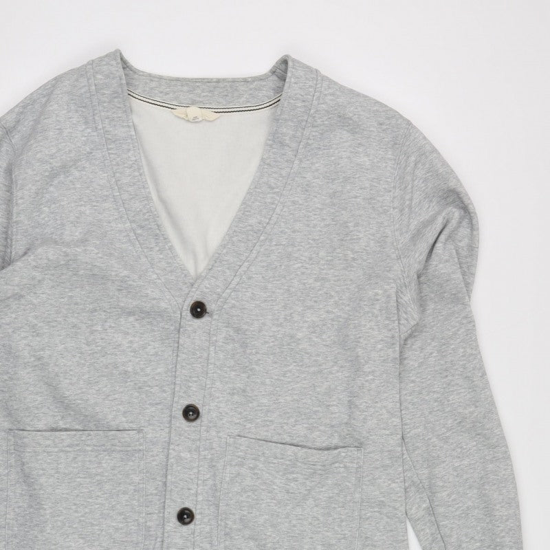 M&S Men’s Grey L Loungewear Button Front Pyjama Top Cardigan