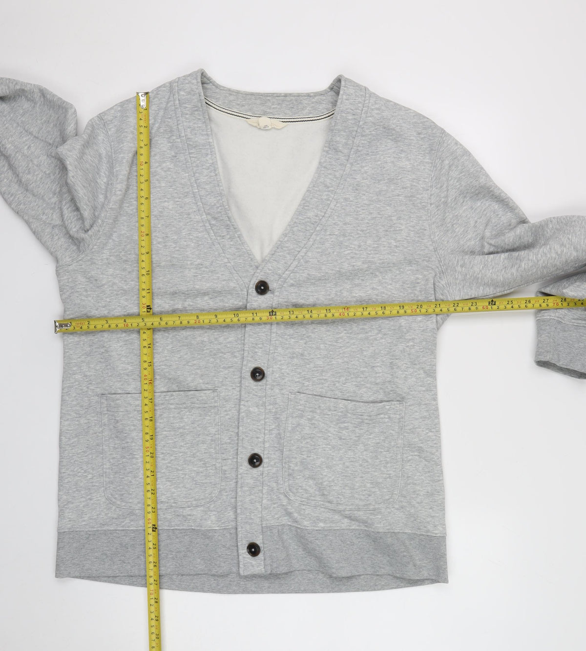 M&S Men’s Grey L Loungewear Button Front Pyjama Top Cardigan