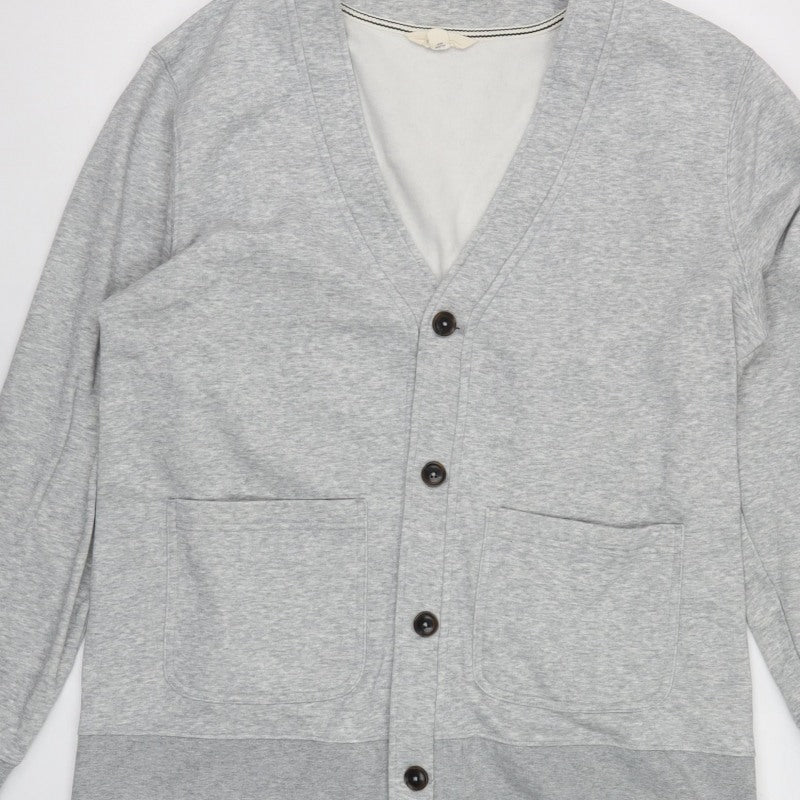 M&S Men’s Grey L Loungewear Button Front Pyjama Top Cardigan