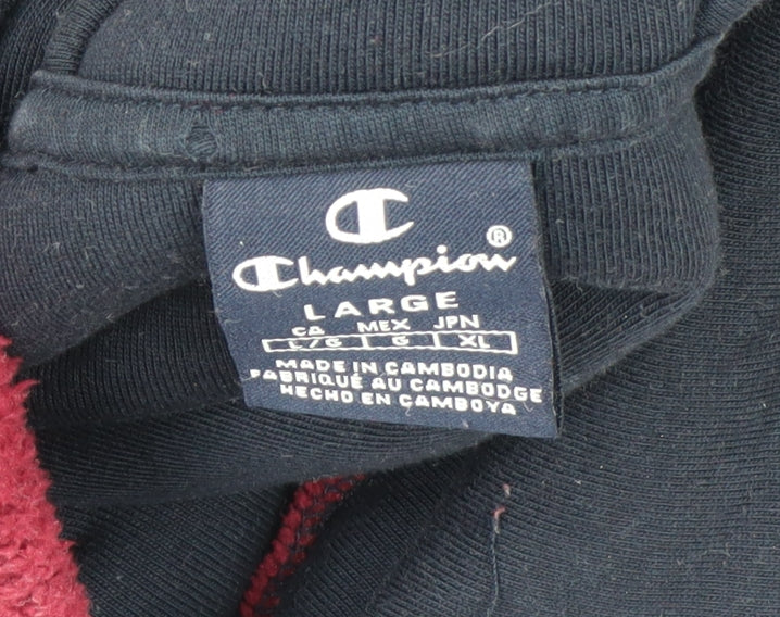 Champion Men’s Red Large Sherpa Fleece Pullover Hoodie Logo Pockets